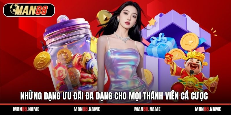 Những dạng ưu đãi đa dạng cho mọi thành viên cá cược
